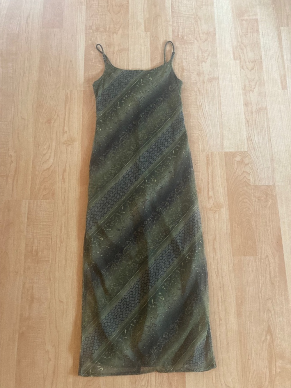 90s Vintage Green Maxi Dress